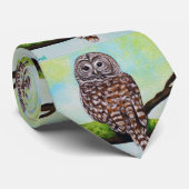 Barred Owl Painting Krawatte (Gerollt)