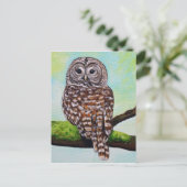 Barred Owl Painting Postkarte (Stehend Vorderseite)