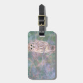 Barred Owl Pastel Digitales Ölgemälde Gepäckanhänger (Vorderseite vertikal)