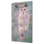 Barred Owl Pastel Digitales Ölgemälde Klemmbrett (Links)
