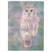 Barred Owl Pastel Digitales Ölgemälde Klemmbrett (Rückseite)