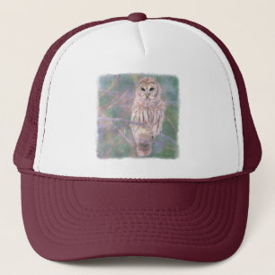 Barred Owl Pastel Digitales Ölgemälde Truckerkappe