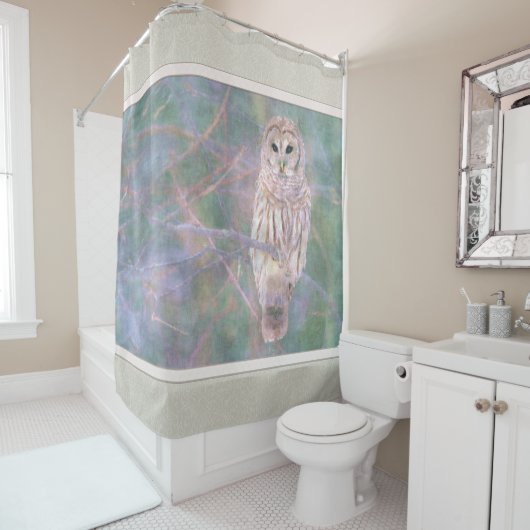 Barred Owl Pastelllackierung Duschvorhang (Beispiel)