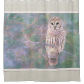Barred Owl Pastelllackierung Duschvorhang (Vorderseite)