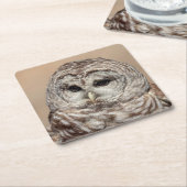 Barred Owl Rechteckiger Pappuntersetzer (angewinkelt)