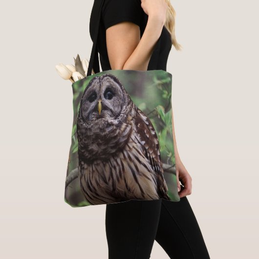 Barred Owl Totbeutel Tasche (Von Nahem)