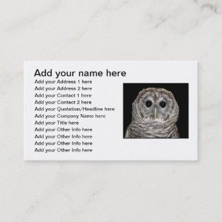 Barred Owl Visitenkarte