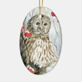 Barred Owl watercolor painting Keramik Ornament (Links)