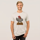 Barred Plymouth Rock Backyard Dinosaur Hühnerspinn Tri-Blend Shirt (Vorderseite voll)