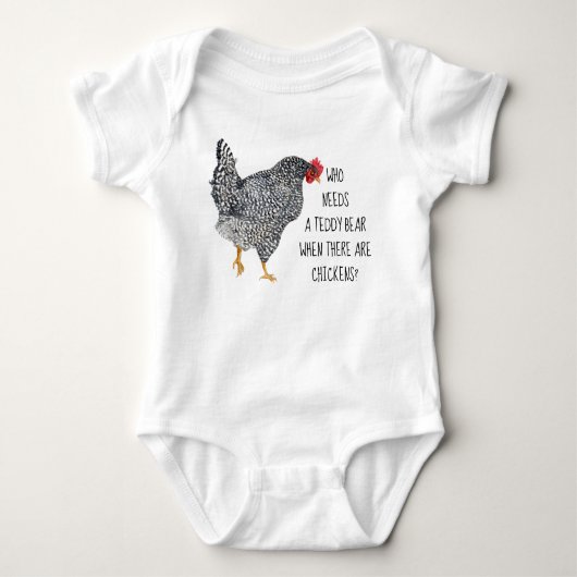 Barred Rock Chicken mit T - Shirt "Funny Text" (Vorderseite)