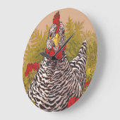 Barred Rock Chicken Wall Clock Große Wanduhr (Winkel)