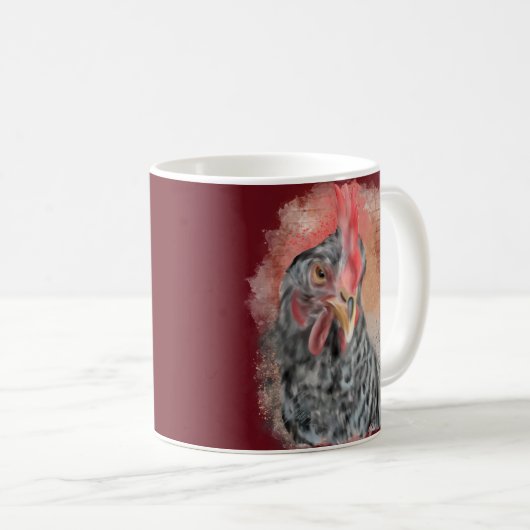 Barred Rock Hen Kaffeetasse (VorderseiteRechts)