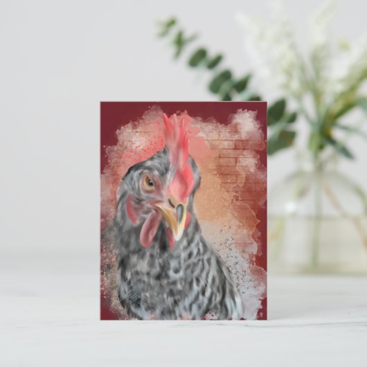 Barred Rock Hen Postkarte (Stehend Vorderseite)
