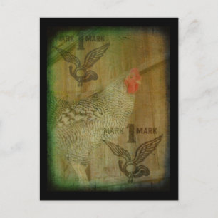 Barred Rock Rooster-Marke Postkarte