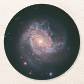 Barred Spiral Galaxy Messier 83.2 Runder Pappuntersetzer (Vorderseite)