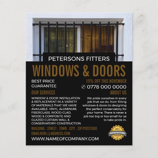 Barred Window, Window & Door Fitter Company Flyer (Vorne)