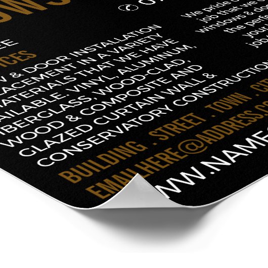 Barred Window, Window & Door Fitter Company Poster (Ecke)