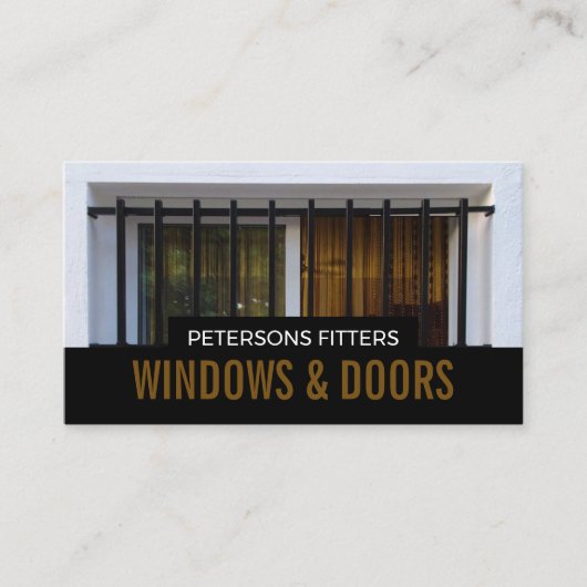 Barred Window, Window & Door Fitter Company Visitenkarte (Vorderseite)