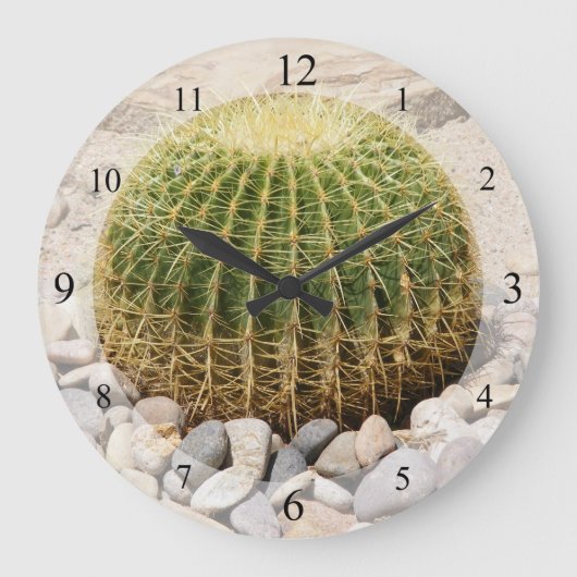 Barrel Cactus Clock Große Wanduhr (Vorderseite)