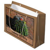 Barrel Cactus Large Gift Bag Große Geschenktüte (Vorderseite Schrägansicht)