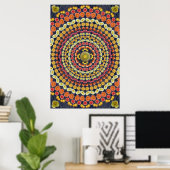 BARREL CACTUS MANDALA 3 POSTER (Heimbüro)