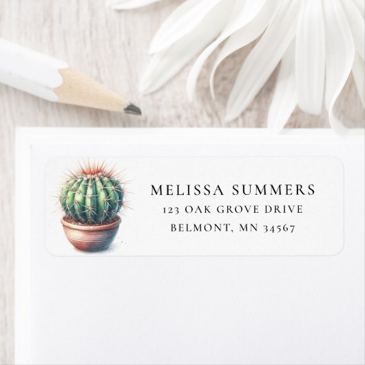 Barrel Cactus return Address Label (Insitu)
