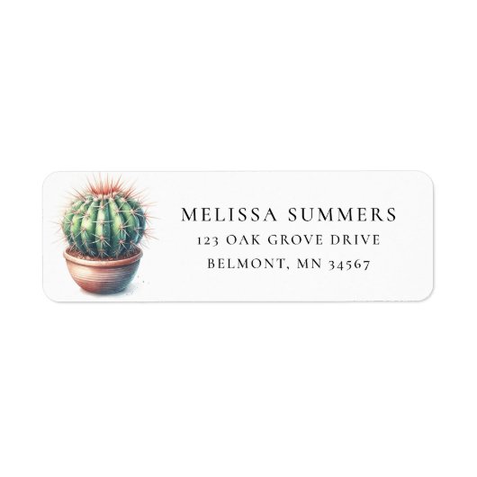 Barrel Cactus return Address Label (Vorne)
