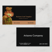 Barrel Desert Arizona Cactus Blume Visitenkarte (Vorne/Hinten)