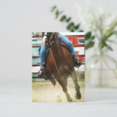 Barrel Race Pferd Postkarte (Stehend Vorderseite)
