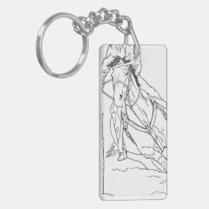 Barrel Racer (anpassbar) Schlüsselanhänger