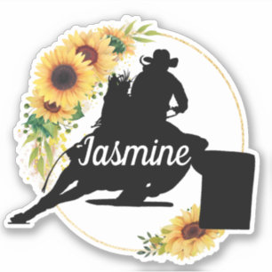 Barrel Racer Benutzerdefinierter Pferdename Aufkleber