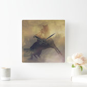 Barrel Racer Clock Quadratische Wanduhr (Zuhause)