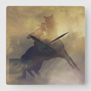 Barrel Racer Clock Quadratische Wanduhr