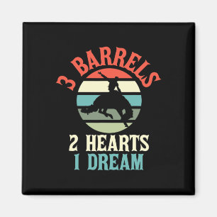 Barrel Racer Design Rodeo Cowboy T-Shirt für Pferd Magnet