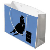 Barrel Racer Große Geschenktüte (Rückseite Schrägansicht)