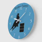 Barrel Racer Große Wanduhr (Winkel)
