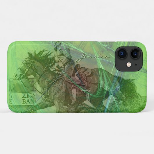 Barrel Racer II (grüner Kreis) Case-Mate iPhone Hülle (Rückseite (Horizontal))