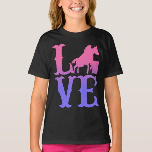 Barrel Racer Liebe Reiten T-Shirt (Vorderseite)