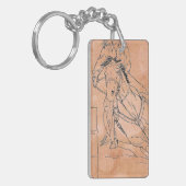 Barrel Racer (Orangefarbene Kreise) Schlüsselanhänger (Vorderseite links)