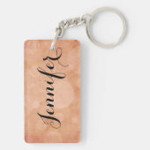 Barrel Racer (Orangefarbene Kreise) Schlüsselanhänger (Rückseite)