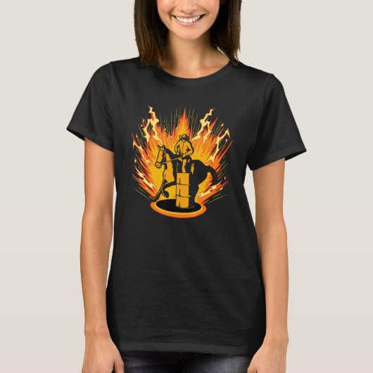 Barrel Racer Pferd Rodeo T-Shirt (Vorderseite)