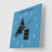 Barrel Racer Quadratische Wanduhr (Winkel)