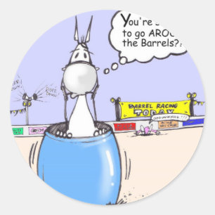 Barrel Racer Runder Aufkleber