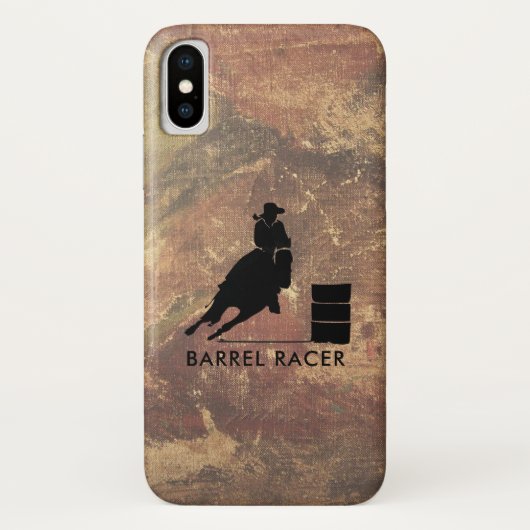 Barrel Racer Silhouette auf Brown Grunge Case-Mate iPhone Hülle (Rückseite)