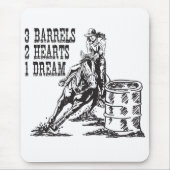 Barrel Racing 3 Barrels 2 Herzen 1 Traum Mousepad (Vorne)