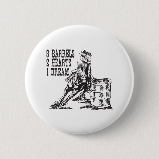 Barrel Racing 3 Barrels 2 Herzen 1 Traummagnet Button (Vorderseite)