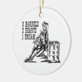 Barrel Racing 3 Barrels 2 Herzen 1 Traummagnet Keramik Ornament (Links)