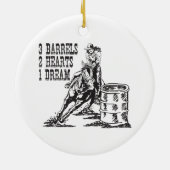 Barrel Racing 3 Barrels 2 Herzen 1 Traummagnet Keramik Ornament (Hinten)