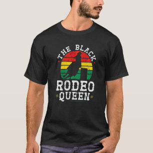 Barrel Racing Afroamerikanische Cowgirl Schwarzes T-Shirt