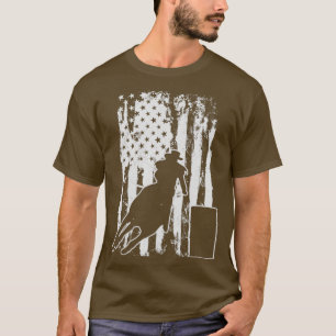 Barrel Racing American Flag Horse Reitsport T-Shirt